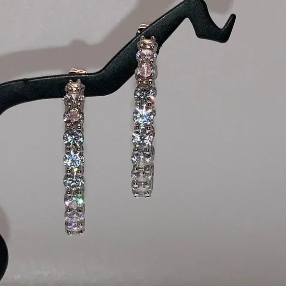 4ct Inside-Out Hoop Earrings - Picture 4 of 11